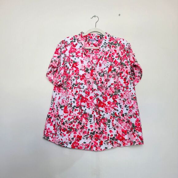 Laura Scott Woman Plus Size Pink Camouflage Safari Shirt 16/18W Expedition Beach - Picture 1 of 6